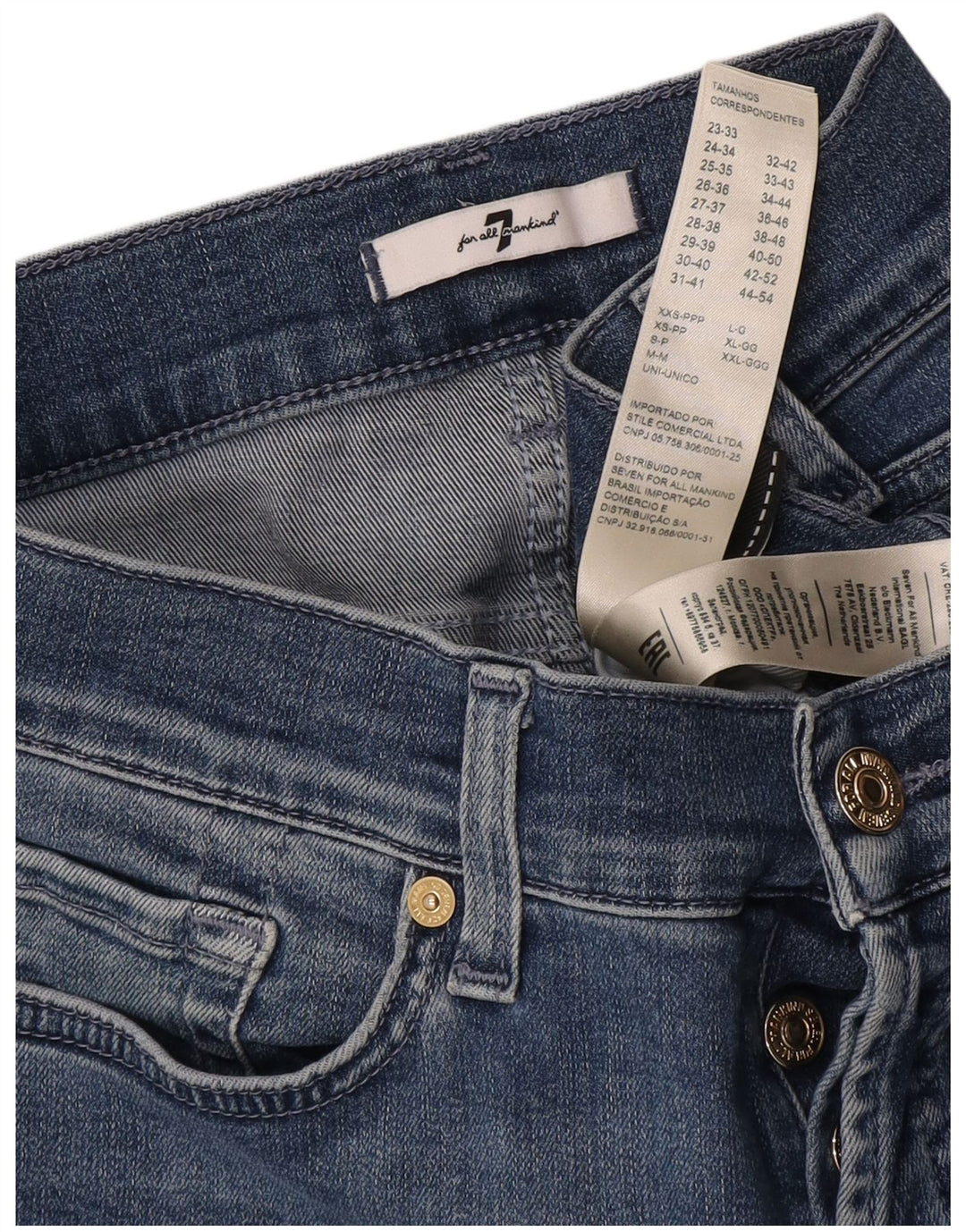 7 For All Mankind Kvinder Slim Jeans W32 L27 Blå Bomuld