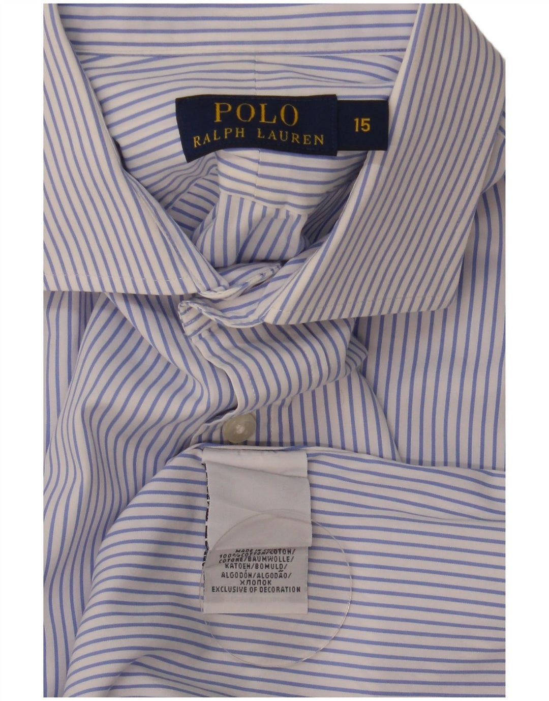 Polo Ralph Lauren herreskjorte str. 15 Medium blå stribet bomuld