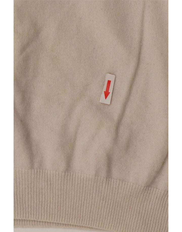 Massimo Dutti Dame Roll Neck Jumper Sweater UK 16 Stor Beige Uld