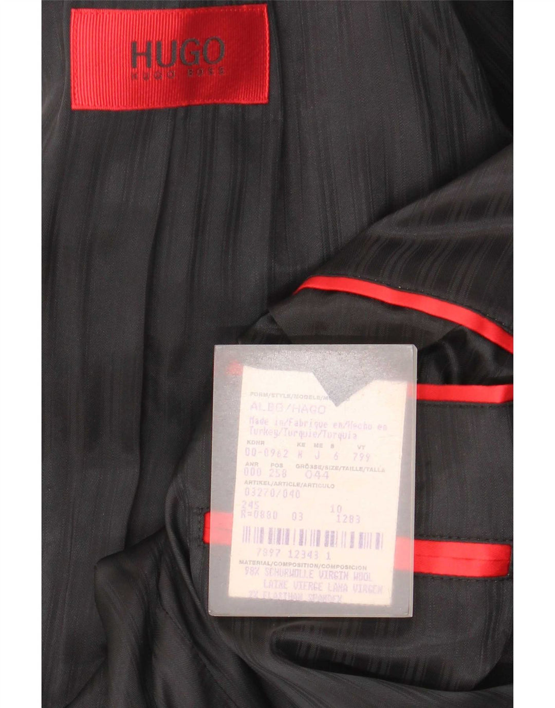 Hugo Boss Herre 3-knaps blazerjakke EU 44 XS Grå Virgin Wool