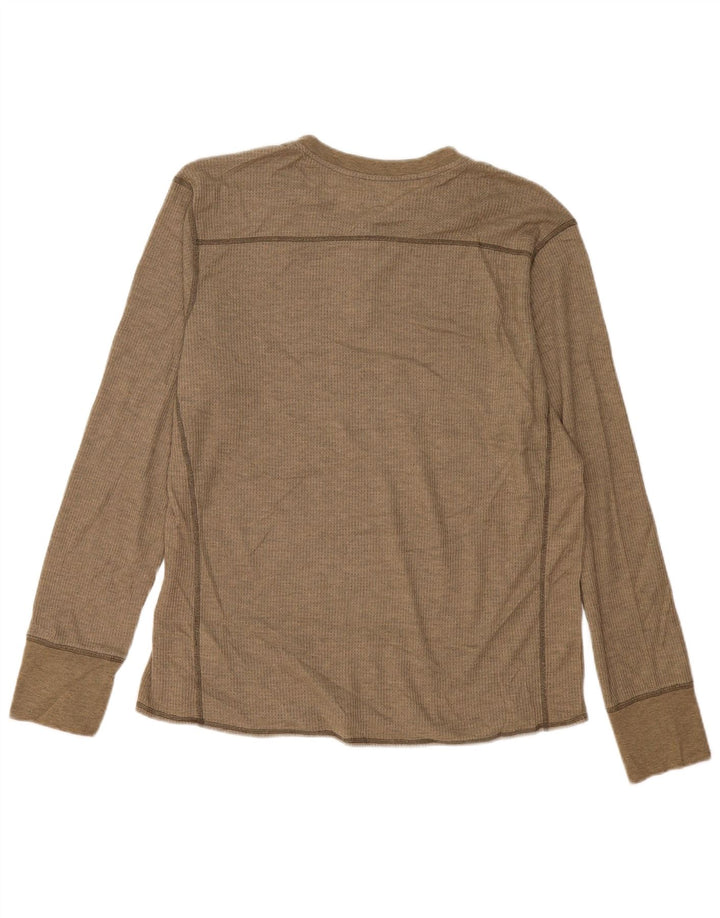 Eddie Bauer Herre Top Langærmet Stor Beige Polyester