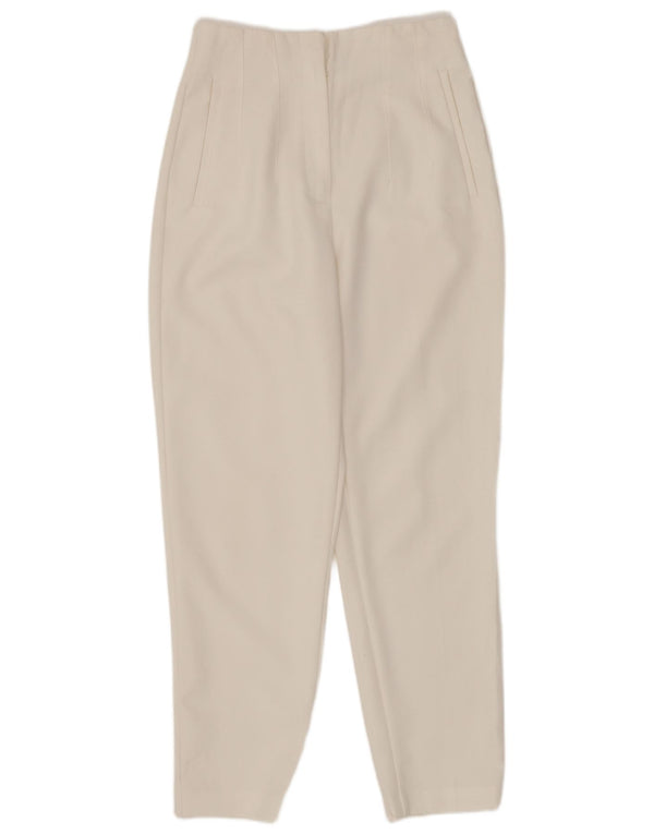 Zara Womens Tapered Casual Trousers Small W26 L27 White