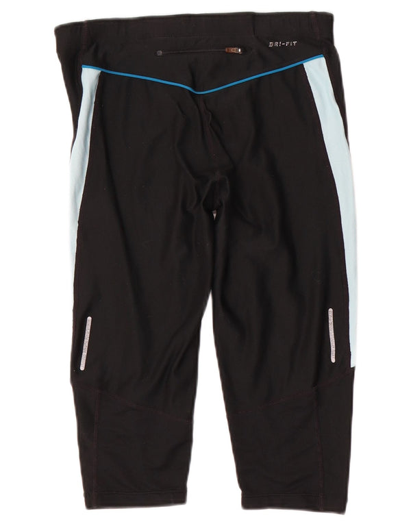 Nike Dame Capri Leggings UK 10 Small Black Colourblock