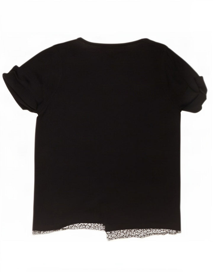 Marks & Spencer Damebluse Top UK 14 Medium Black Floral Acryl