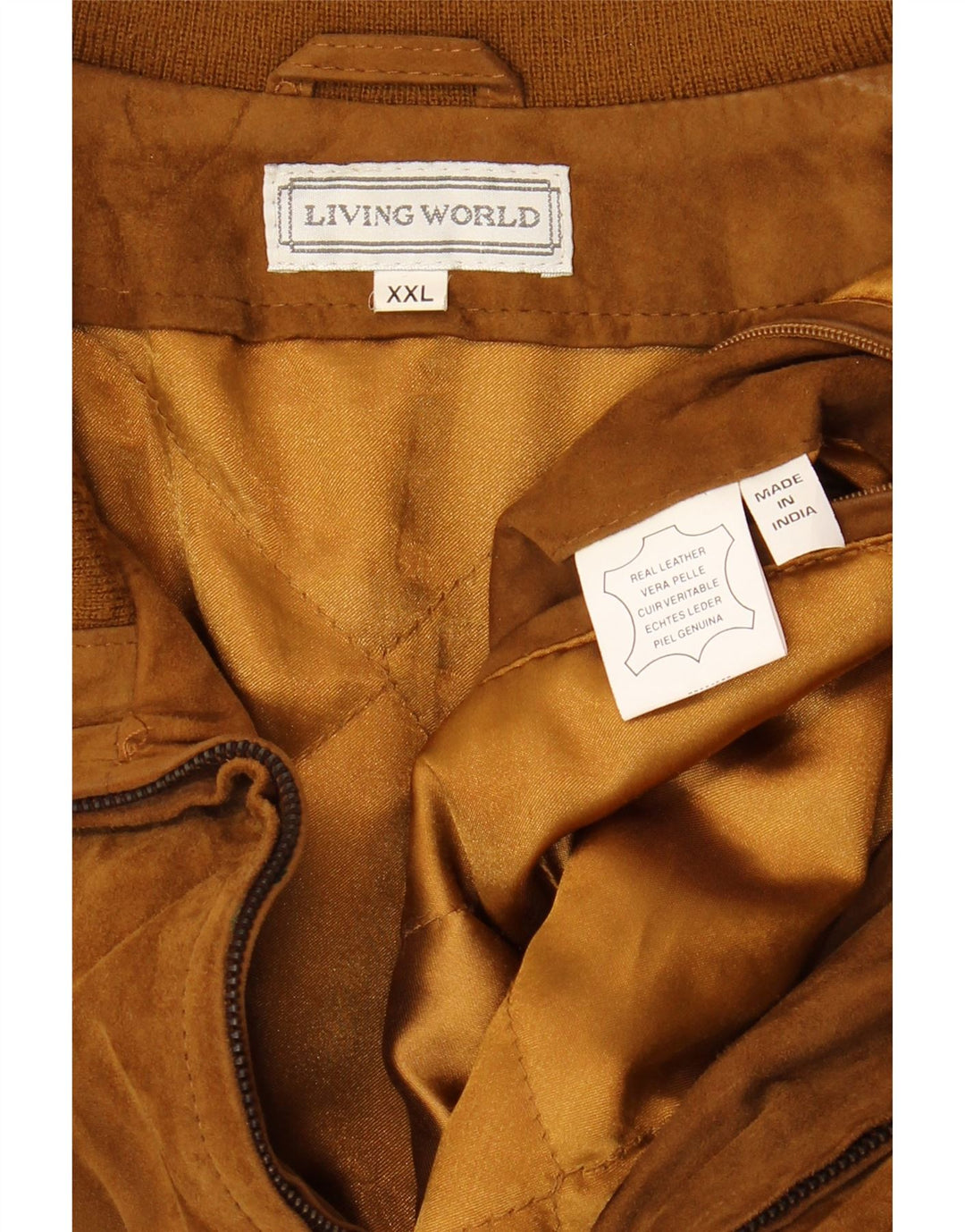Living World Herre ruskindsjakke UK 44 2XL brunt læder