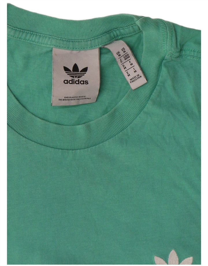 Adidas grafisk t-shirt til mænd, medium turkis bomuld