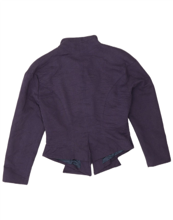 VINTAGE Bomberjakke til kvinder IT 44 Medium Navy Blue Acetate