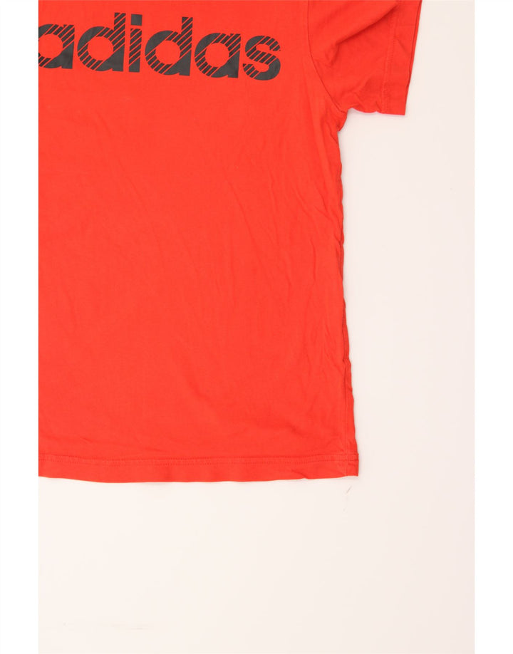 ADIDAS Boys Graphic T-Shirt Top 11-12 Years Red Vintage Adidas and Second-Hand Adidas from Messina Hembry 