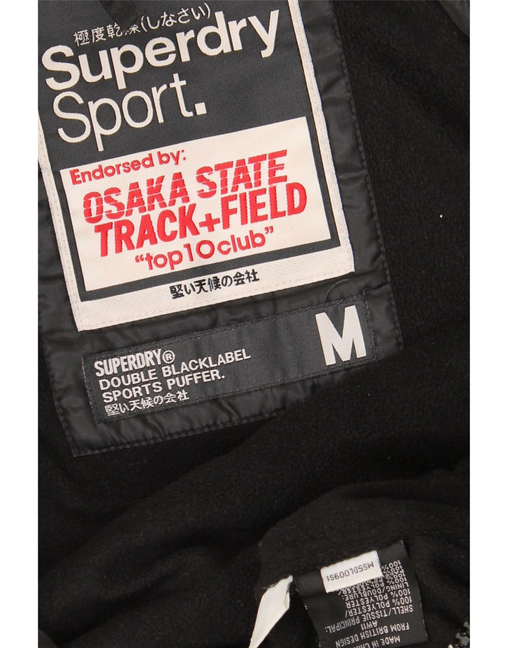 SUPERDRY Herre grafisk polstret hættejakke UK 38 Medium Black Polyester