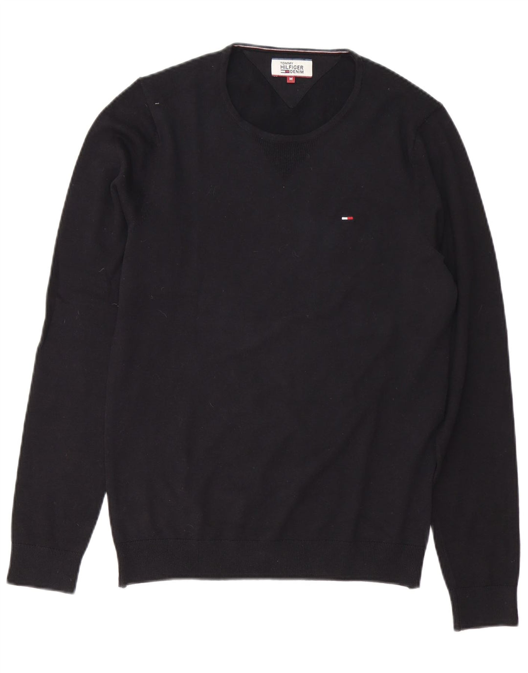 TOMMY HILFIGER sweater med rund hals til mænd mellem sort bomuld