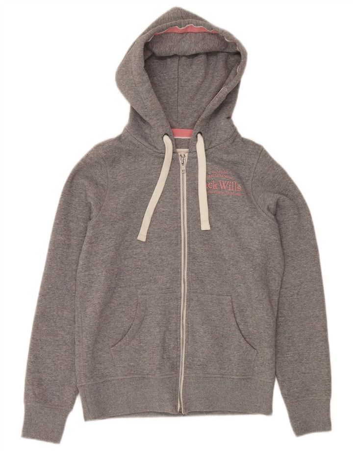 JACK WILLS Dame Oversized hættetrøje med lynlås UK 6 XS Grå Bomuld