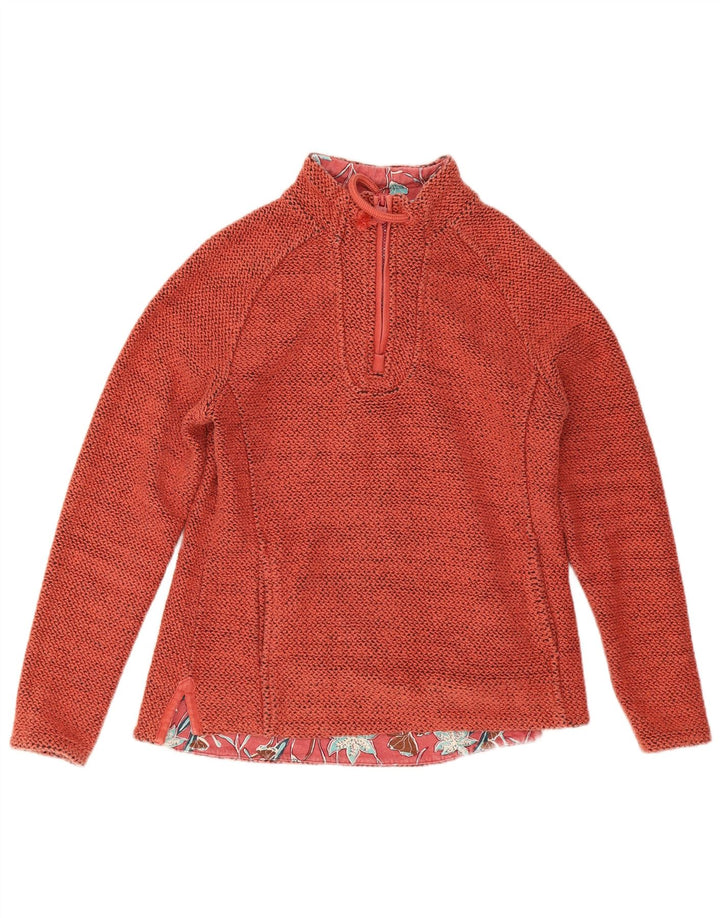 Weird Fish Dame Oversized Zip Neck Sweatshirt Jumper UK 10 Small Orange