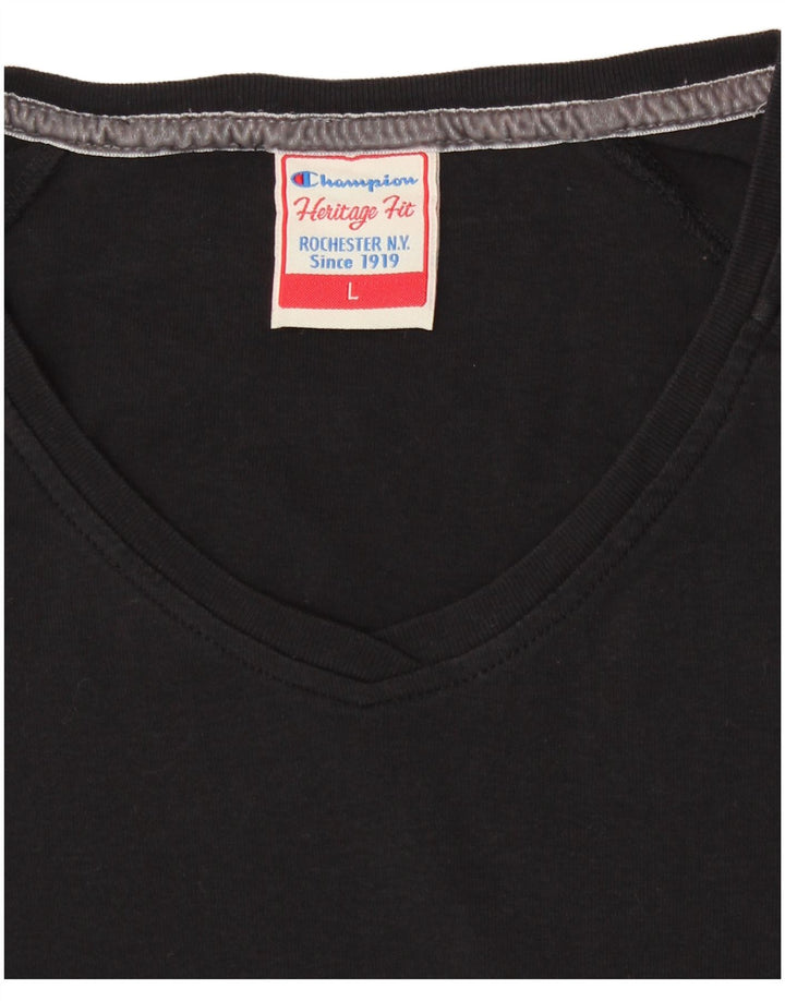 CHAMPION Womens Heritage Fit Top Langærmet UK 14 Large Black