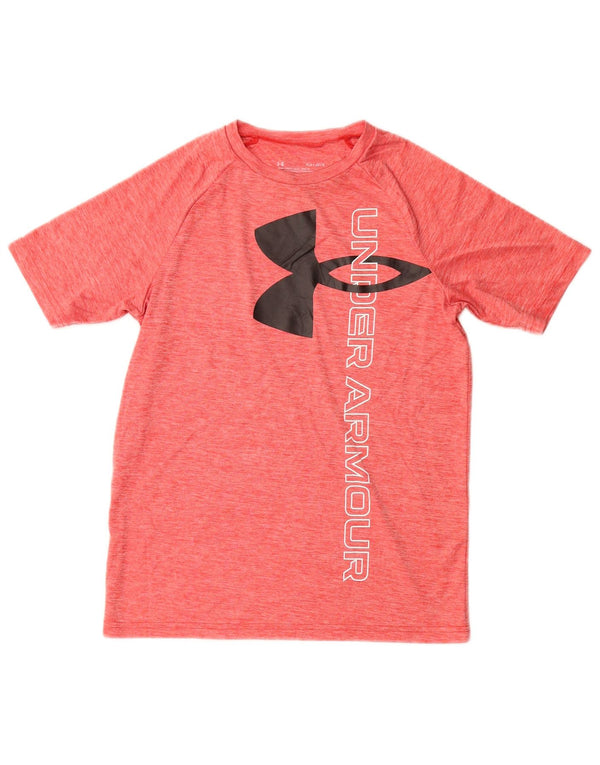 UNDER ARMOUR Drenge Heat Gear Grafisk T-Shirt Top 11-12 år Stor Rød