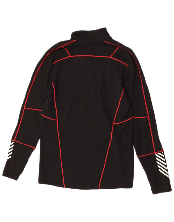 Helly Hansen Herre Zip Neck Pullover Træningsdragt Top Medium Sort Geometrisk