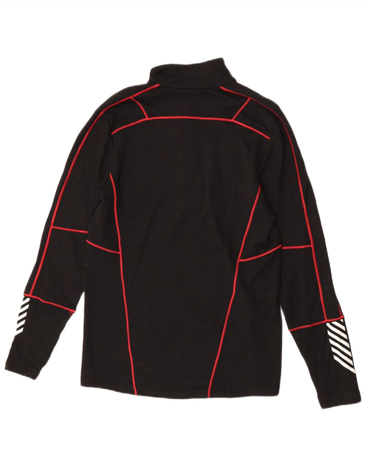 Helly Hansen Herre Zip Neck Pullover Træningsdragt Top Medium Sort Geometrisk