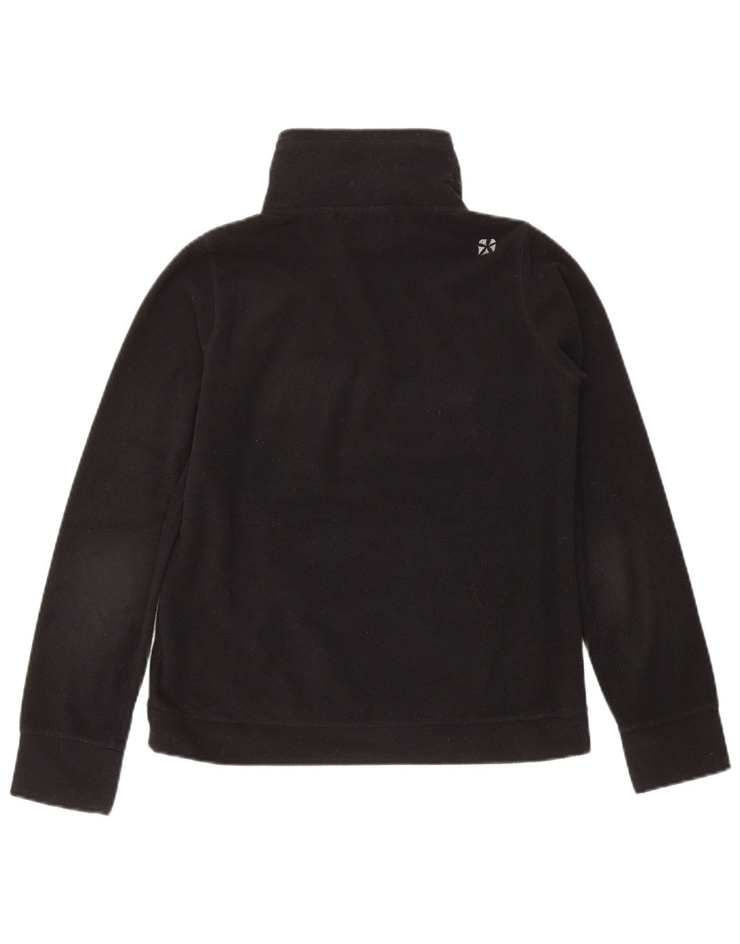 ANIMAL Womens Graphic Zip Neck Fleece Jumper UK 10 Small Black Polyester