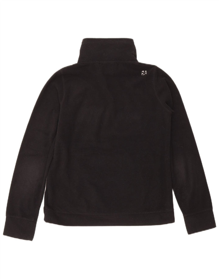ANIMAL Womens Graphic Zip Neck Fleece Jumper UK 10 Small Black Polyester