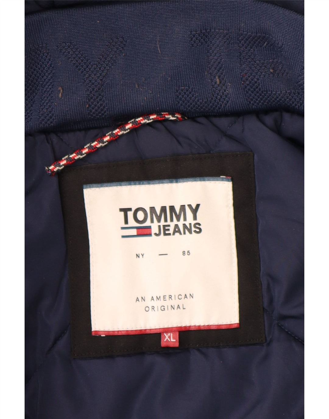 Tommy Hilfiger Herre hættepolstret jakke UK 42 XL Sort Polyester