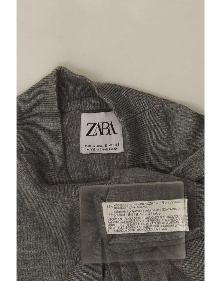 Zara Herre Turtle Neck Jumper Sweater Small Grey Viscose