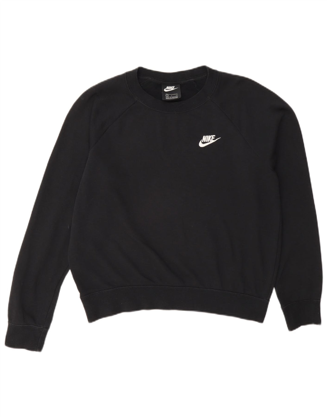 Nike Dame Oversized Sweatshirt Jumper UK 10 Small Black Bomuld