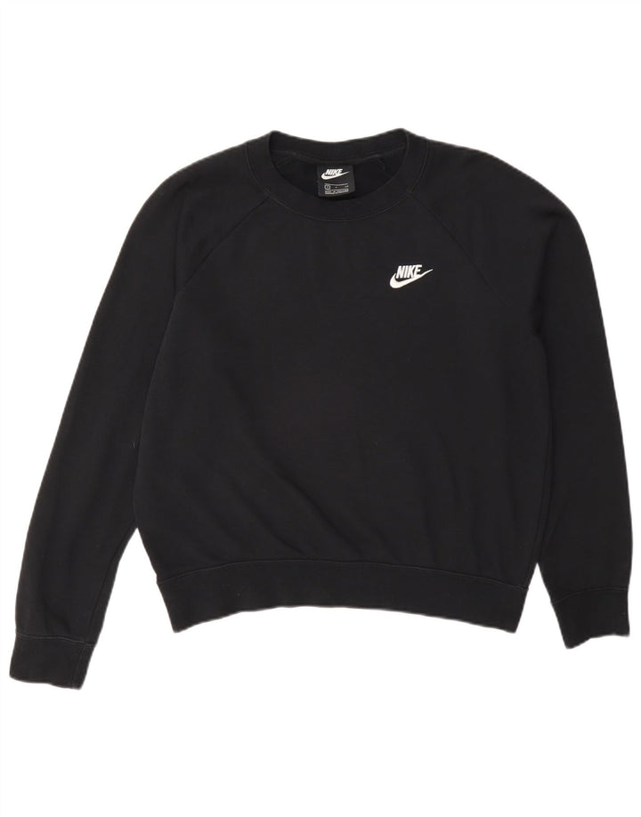 Nike Dame Oversized Sweatshirt Jumper UK 10 Small Black Bomuld