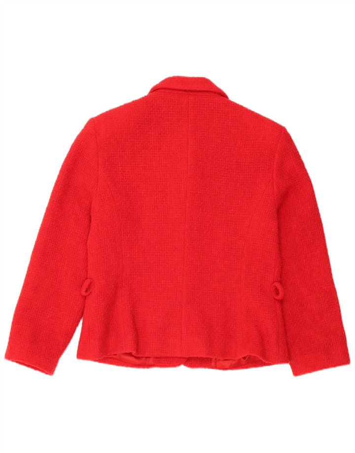 Vintage kvinders 4-knaps 2-delt nederdelsæt UK 12 Medium W28 rød uld