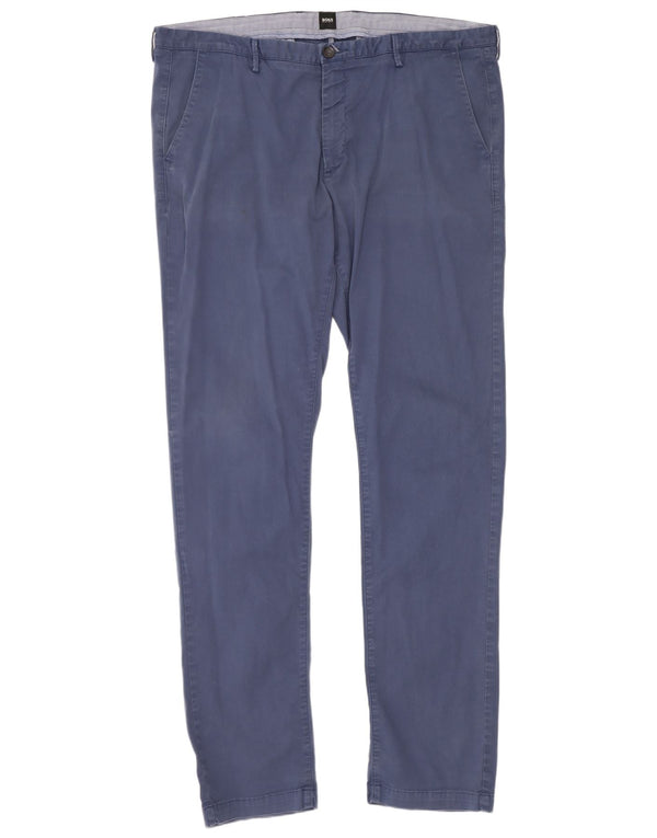 Hugo Boss Herre Skinny Chino Bukser W38 L34 Blå Bomuld