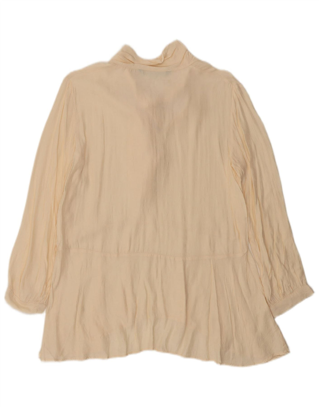 Zara Womens Front Tie Oversized bluse Top UK 10 Small Off White