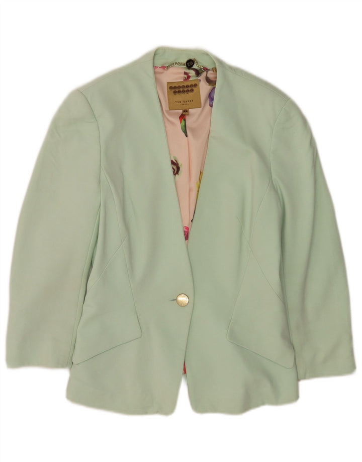 Ted Baker Dame 1 Knap Blazer Jakke UK 6 XS Grøn Viscose