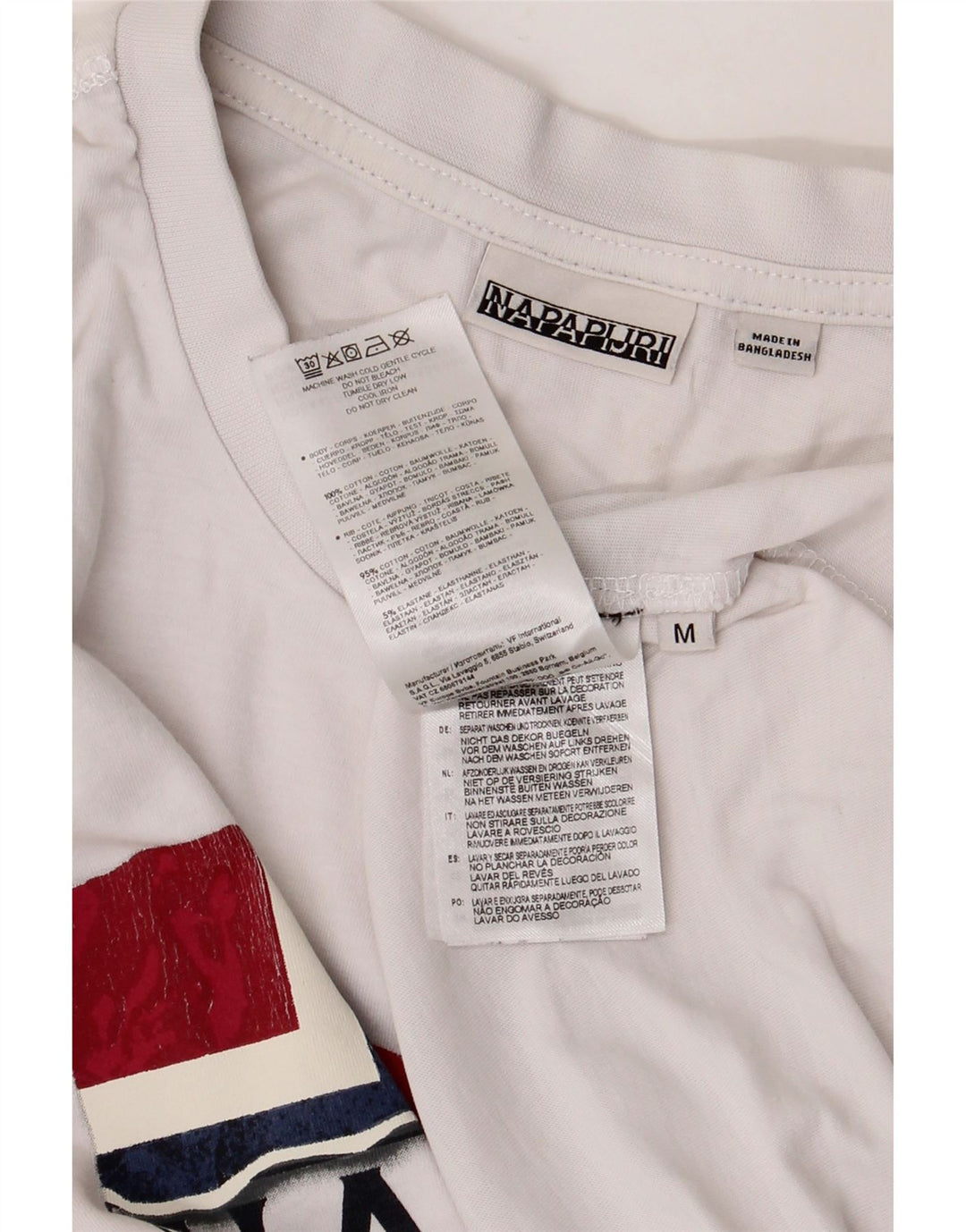 NAPAPIJRI Herre grafisk top Langærmet mellemhvid bomuld