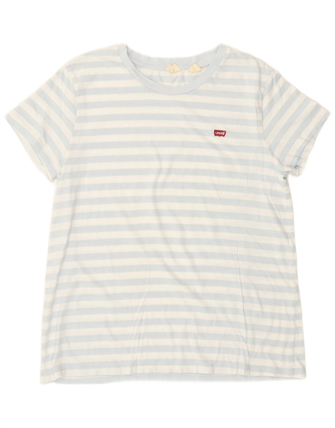 Levi's Dame T-Shirt Top UK 14 Stor Blå Stribet