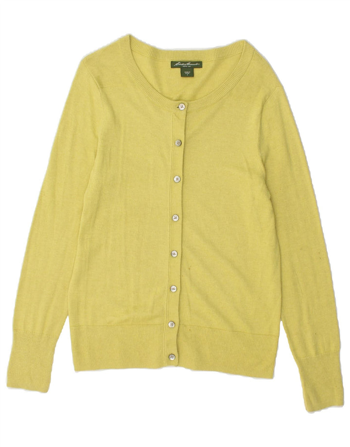 EDDIE BAUER Womens Cardigan Sweater UK 10 Small Yellow Cotton Vintage Eddie Bauer and Second-Hand Eddie Bauer from Messina Hembry 