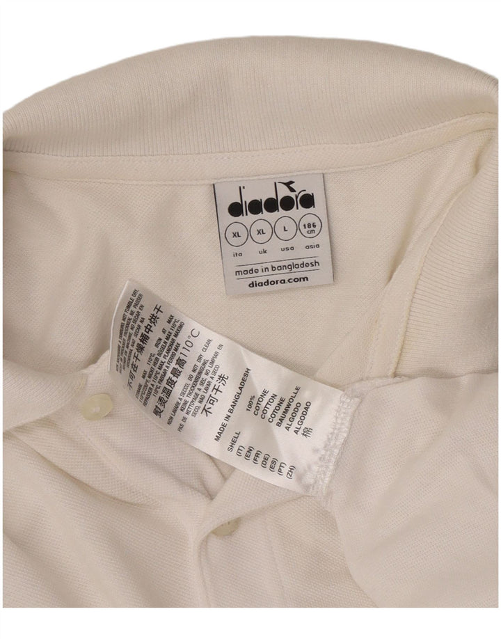 Diadora herre poloshirt XL hvid bomuld