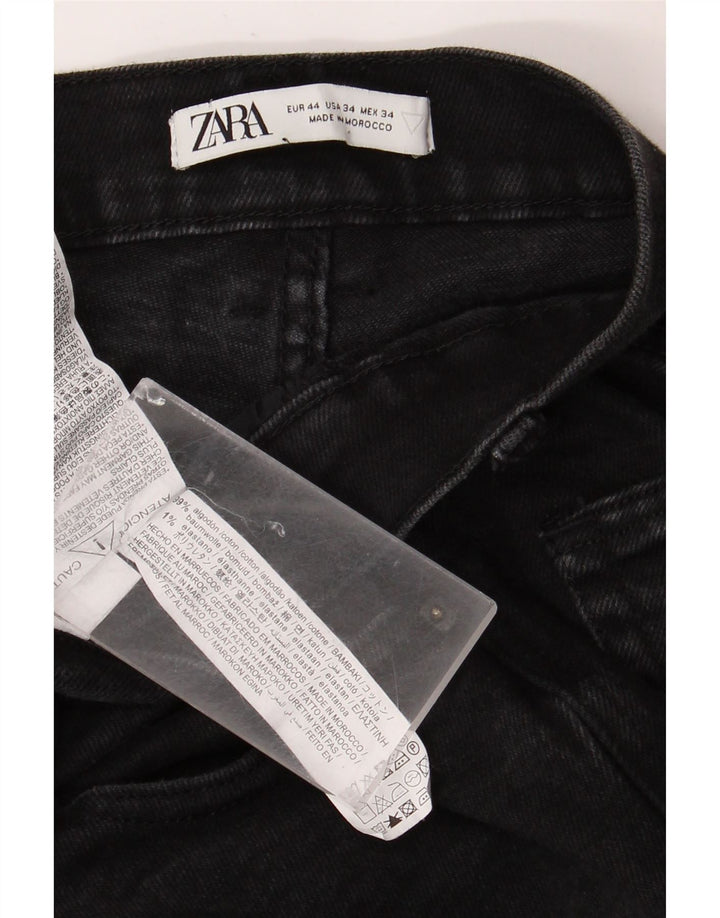 Zara Herre Slim Jeans EU 44 Large W34 L30 Sort Bomuld