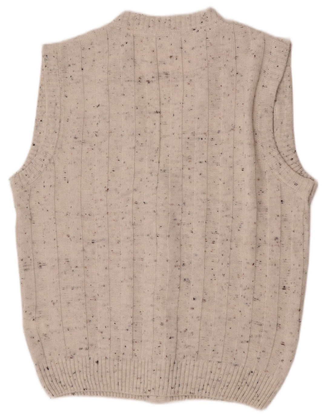 Roger Kent Herre ærmeløs cardigan sweater EU 50 Medium White Flecked
