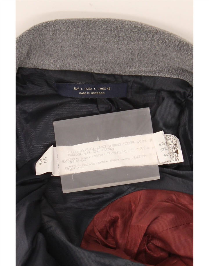 ZARA Overfrakke til mænd UK 40 Large Grå Polyester