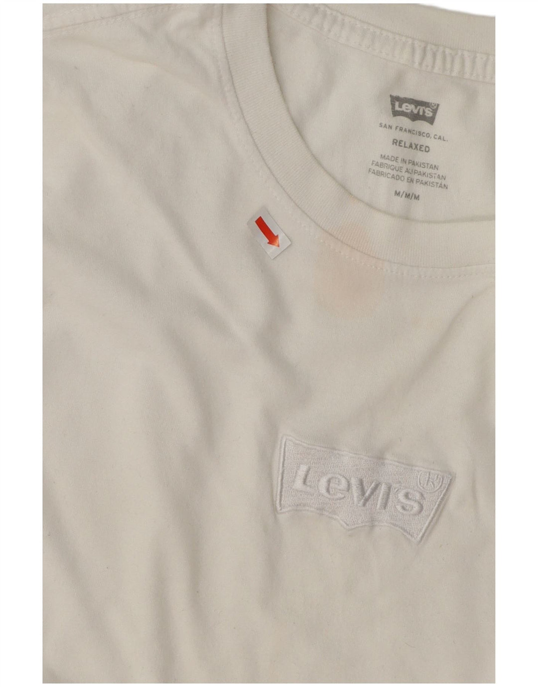 LEVI'S Mens Relaxed Graphic T-Shirt Top Medium White Cotton