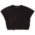 Zara Womens Crop Wrap Bluse Top UK 14 Large Black Acryl