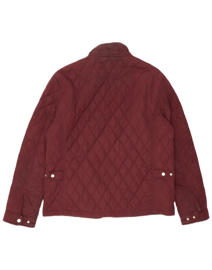 Zara Herre Quiltet Jakke UK 44 2XL Burgundy