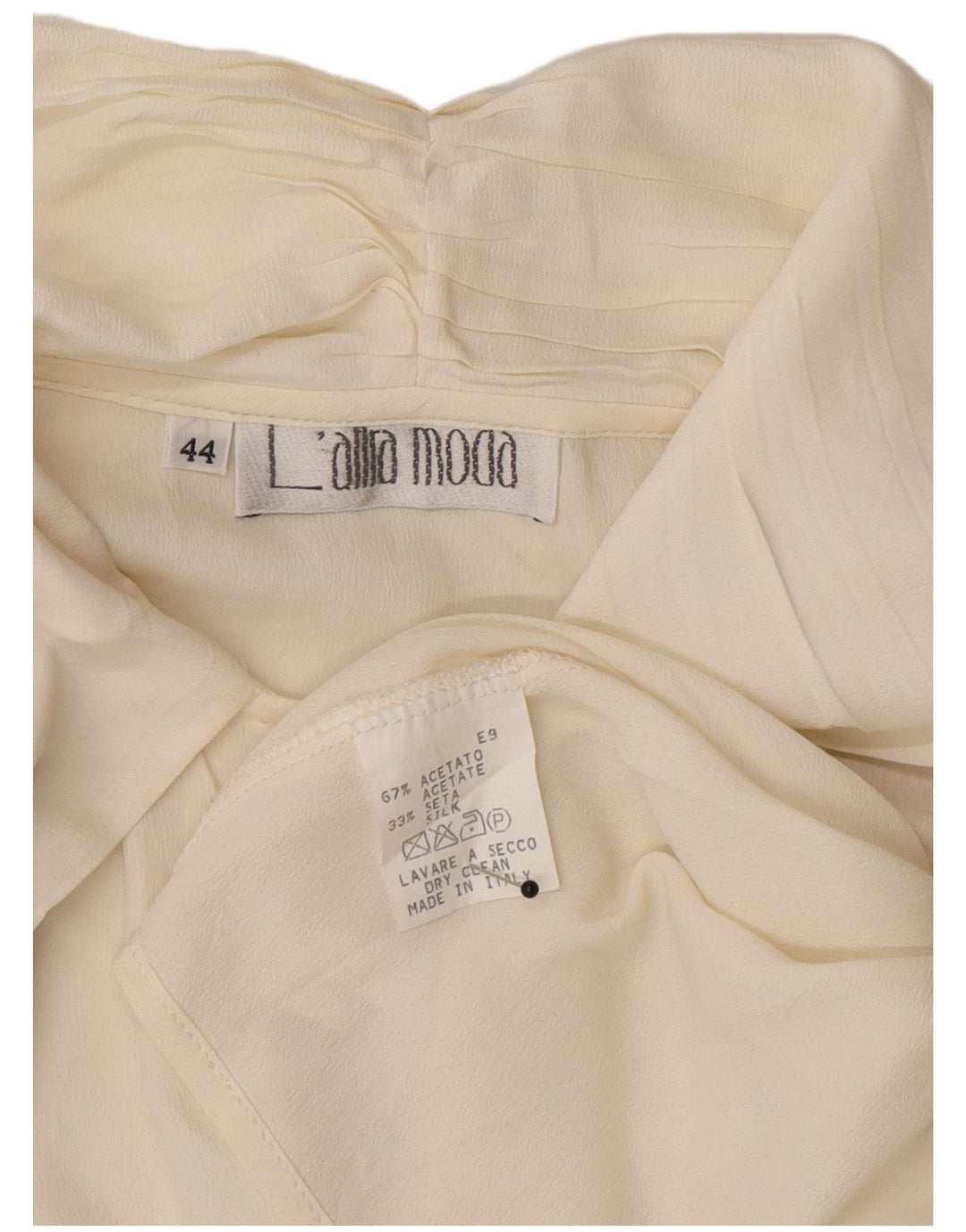 L'altra Moda Dame Oversized skjortebluse IT 44 Medium Off White Acetat