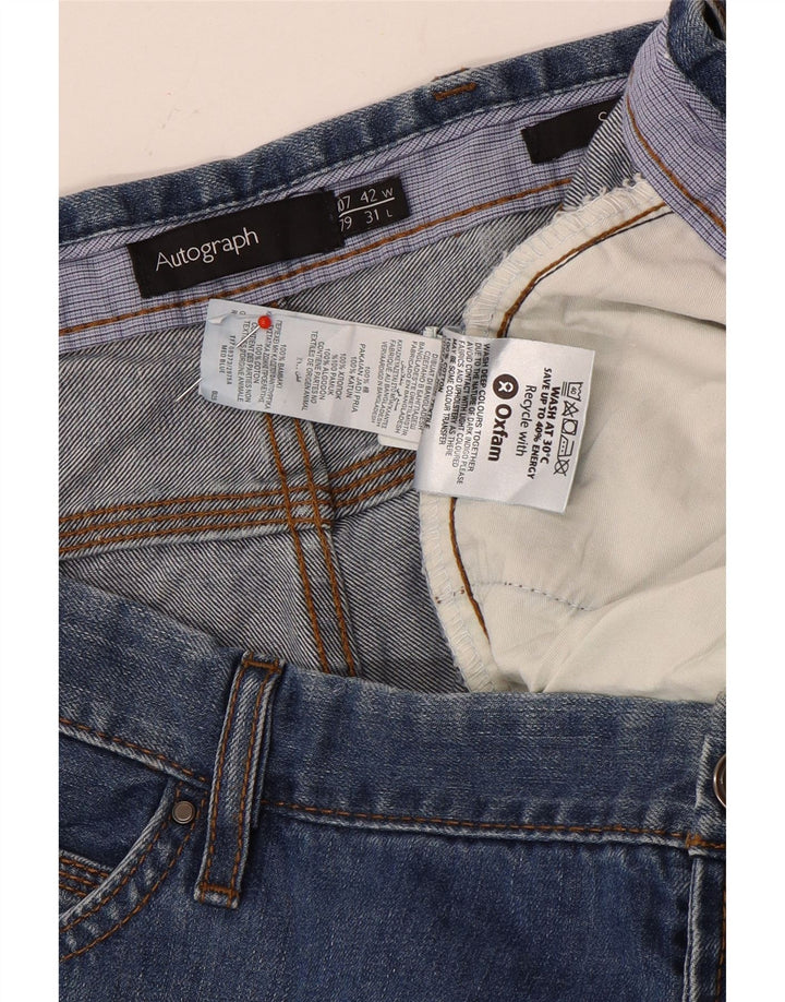 Marks & Spencer Herre Autograph Straight Jeans W42 L27 Blå Bomuld