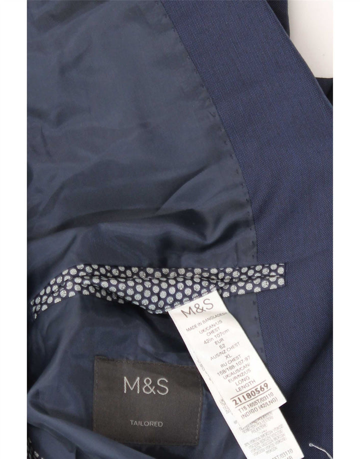 Marks & Spencer Herre skræddersyet 2-knaps blazerjakke UK 42 Large Navy Blue