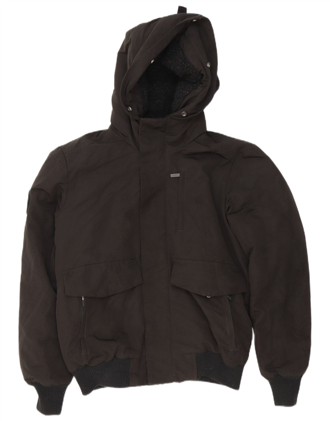 SUPERDRY Bomberjakke med hætte til mænd UK 38 Medium Sort Nylon