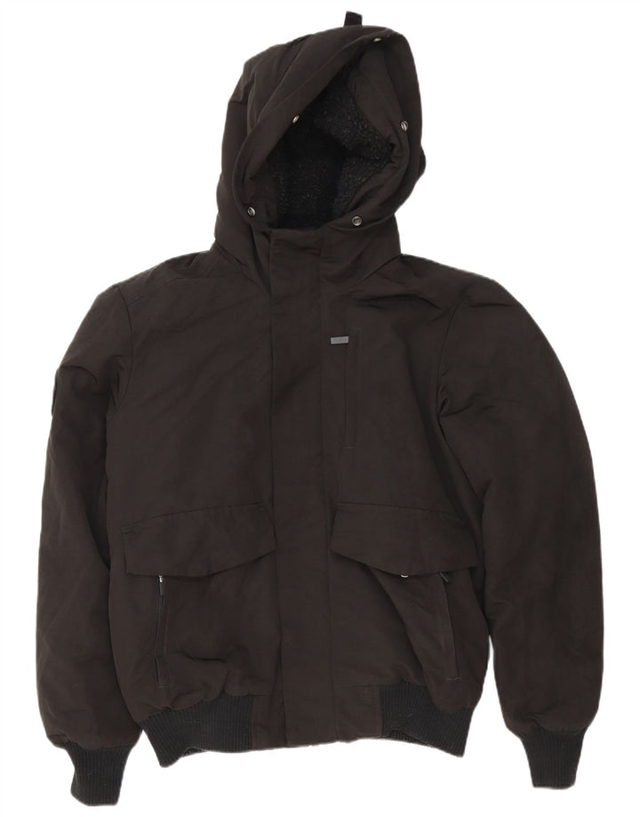 SUPERDRY Bomberjakke med hætte til mænd UK 38 Medium Sort Nylon