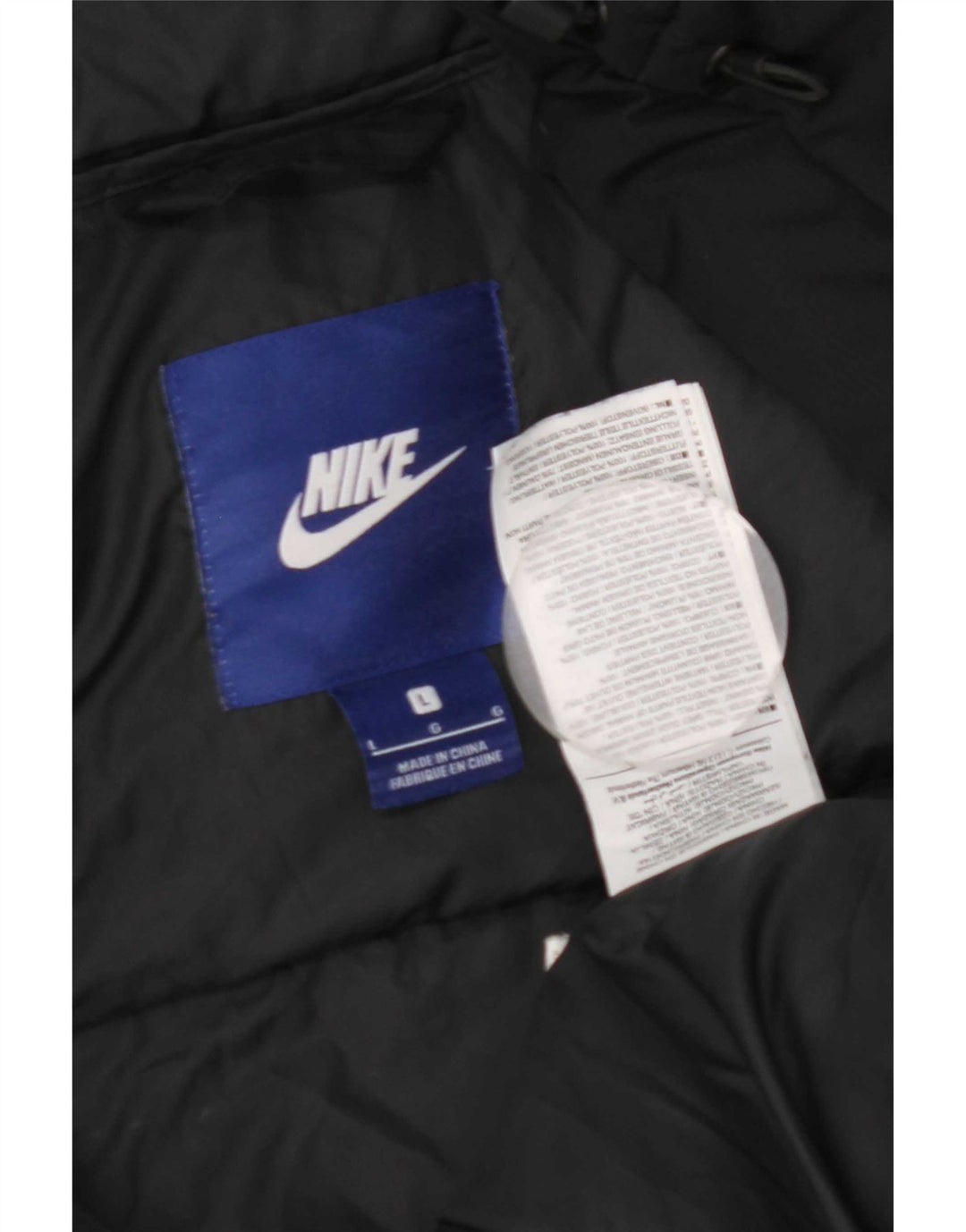 Nike Polstret hættejakke til mænd UK 40 Stor sort polyester