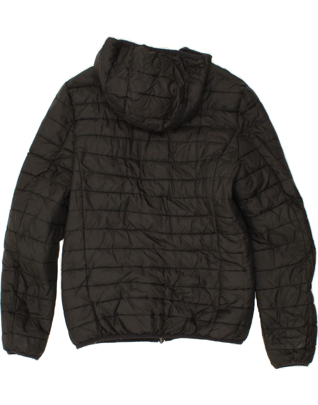 REFRIGUE Womens Hooded Reversible Padded Jacket UK 14 Medium Black Vintage Refrigue and Second-Hand Refrigue from Messina Hembry 