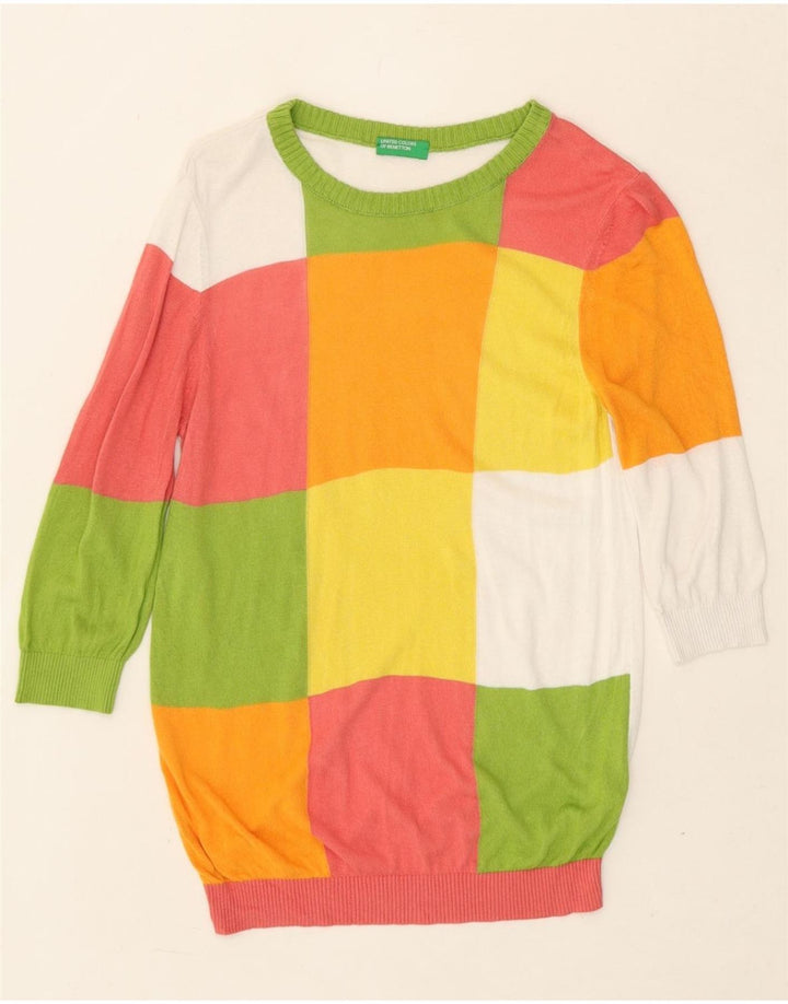 BENETTON Womens Boat Neck Jumper Sweater UK 8 Small Multicoloured Vintage Benetton and Second-Hand Benetton from Messina Hembry 