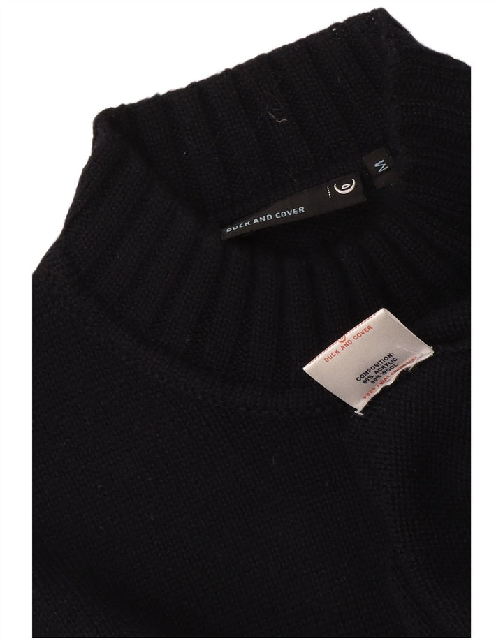 Duck And Cover Herre Grafisk Turtle Neck Jumper Sweater Medium Sort Akryl