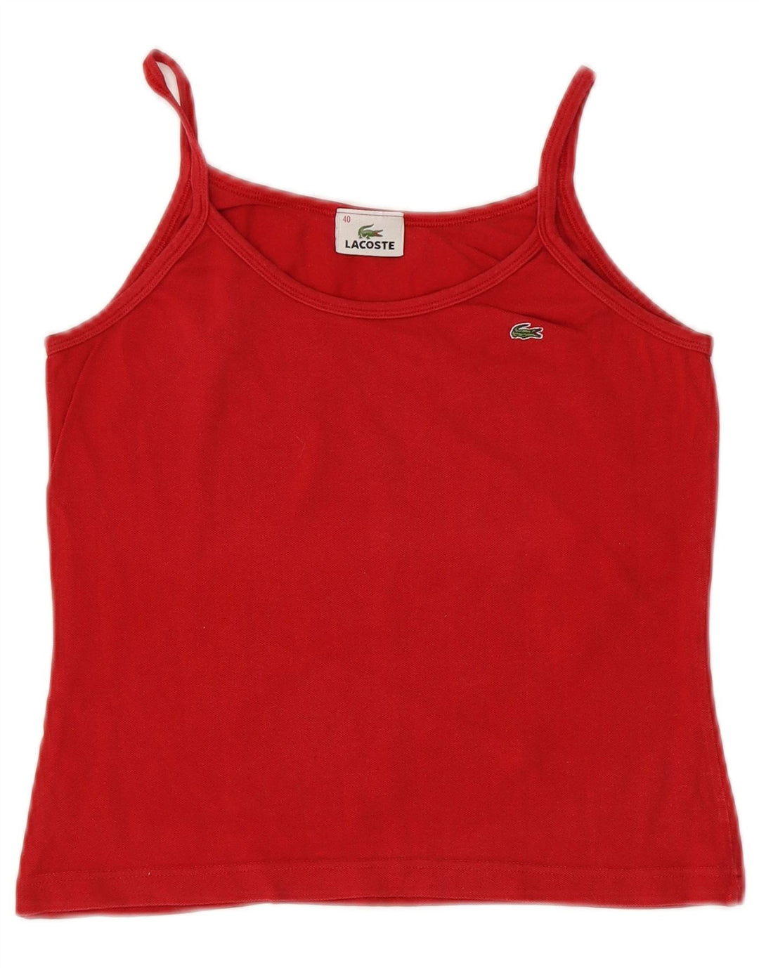 LACOSTE Dame Crop Cami Top Størrelse 40 Medium Rød Bomuld
